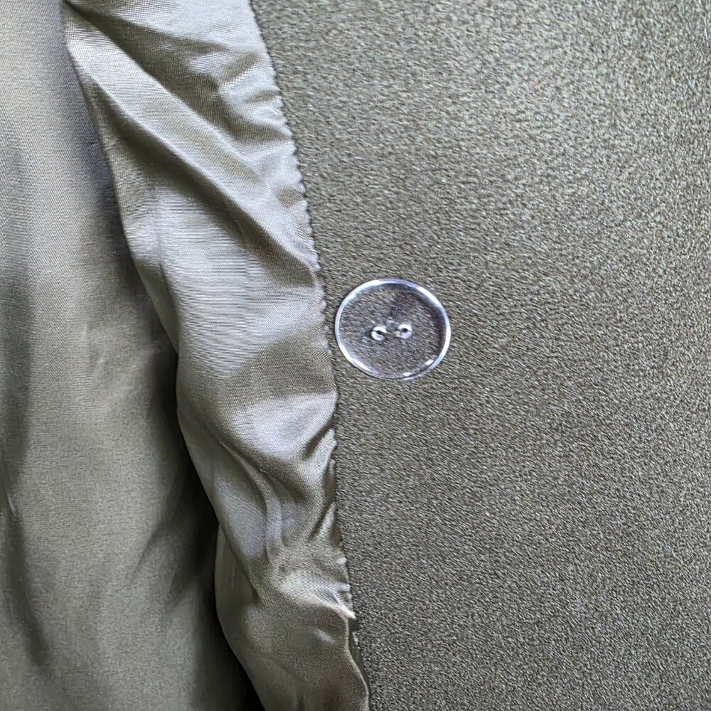 Women's Army Green Double Breasted Overcoat Size‎ M Military Style Lined PC1430 - Picture 8 of 12